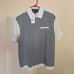 NWT Malbon x Adidas Crosby Collection Button Down Golf Shirt Size M